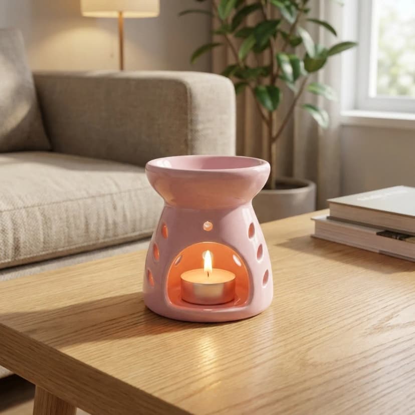 Aromatherapy Ceramic Tea Light Aroma Diffuser (Pink)